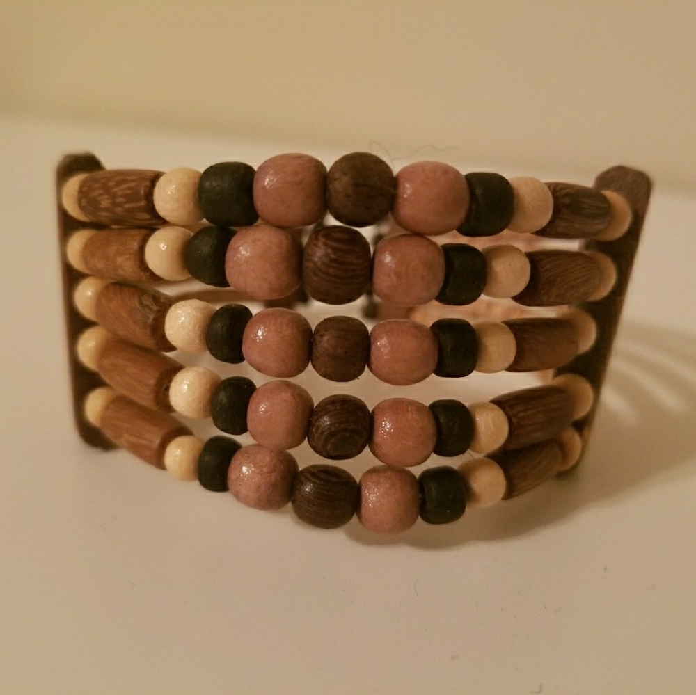 Wooden Beaded Cuff